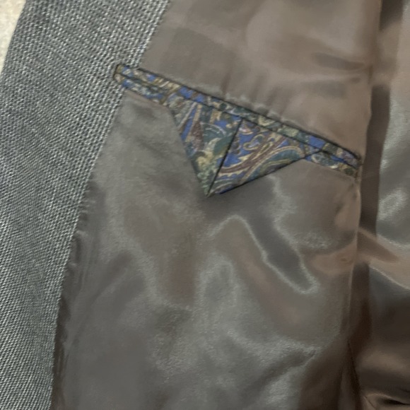 Ralph Lauren Blazer Men's 50R Blue Gray Wool Tweed Check Executive Fit - Picture 7 of 16